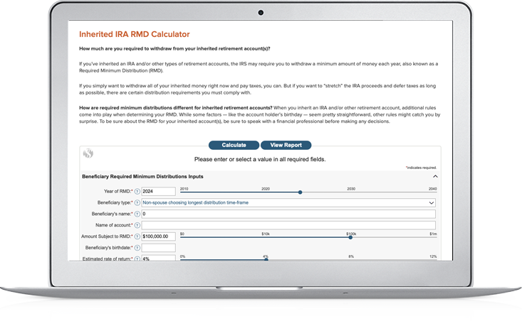 Inherited Retirement Account RMD Calculator