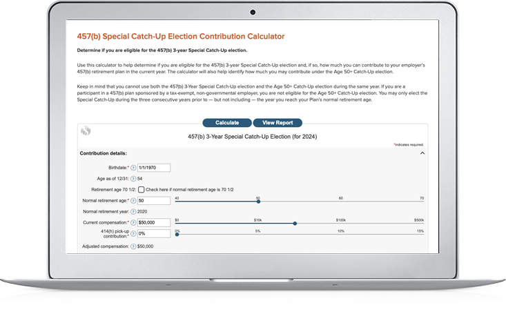 457(b) Special Catch-Up Election Contribution Calculator